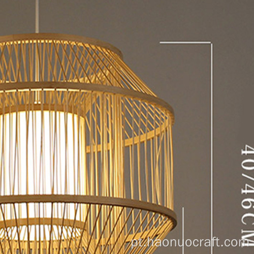 lustre de metal em bambu para restaurante e luminária energética pendente